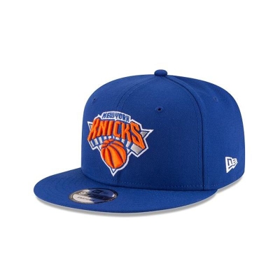 Blue New York Knicks Hat - New Era NBA Basic 9FIFTY Snapback Caps USA3057621